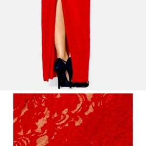 LAUREN RALPH LAUREN-Evening Lace Peplum Gown